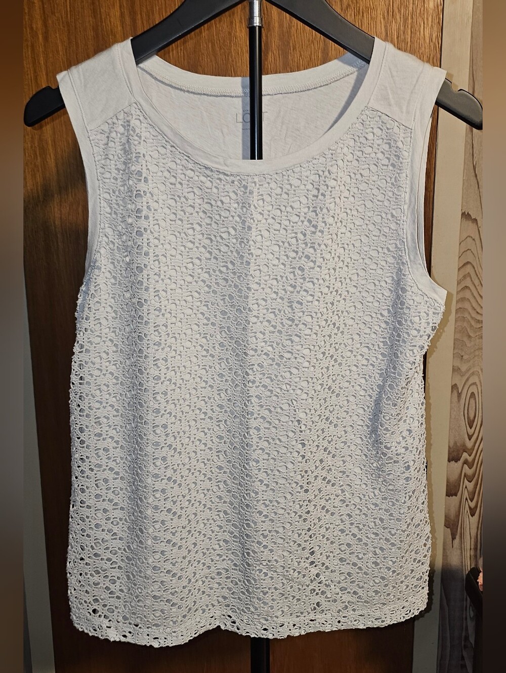 LOFT Ivory Crochet Tank Top